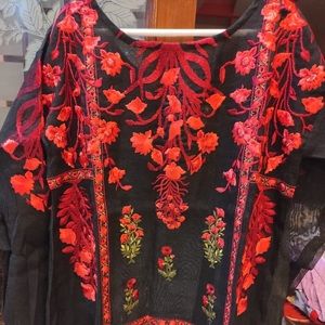 NWT sana safinaz hand embroidery shirt